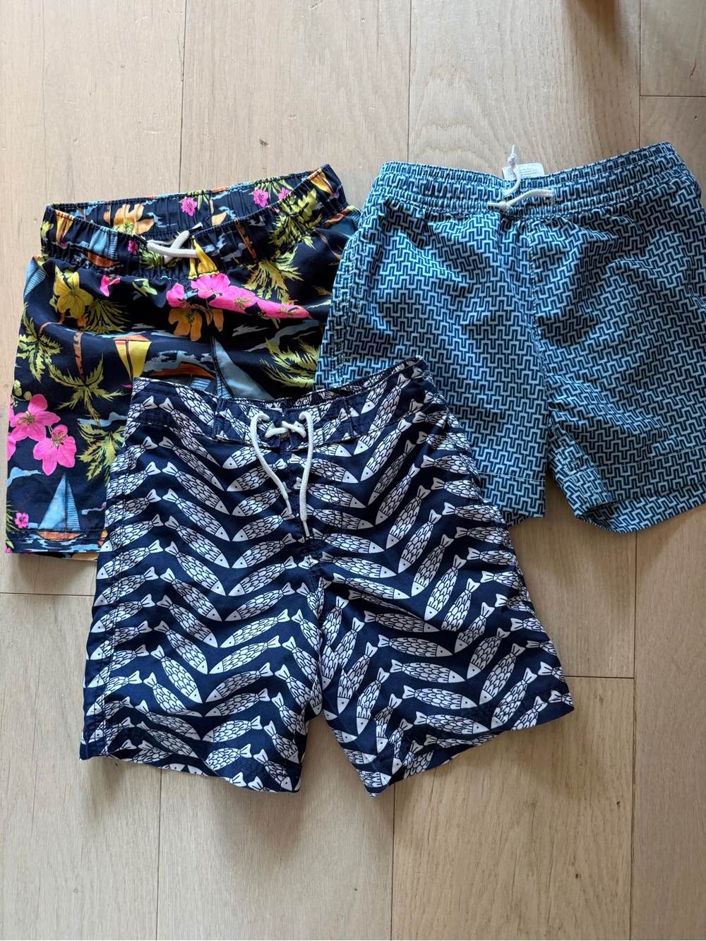 Bundle of swim trunks (Old Navy, Janie and Jack, J. Crew), sizes 3T and 4T